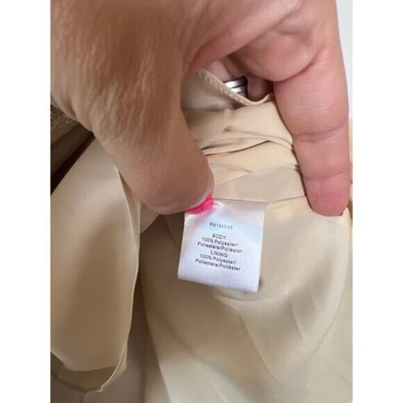 NEW Mestiza New York Seville Metallic Box Pleat Lined Midi Skirt Gold Size: 0 - Picture 5 of 8